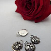 Fine silver old gothic monogram letter pendant