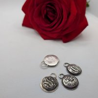 Fine silver old gothic monogram letter pendant